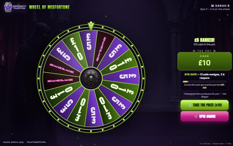 Wheel of Misfortune being played